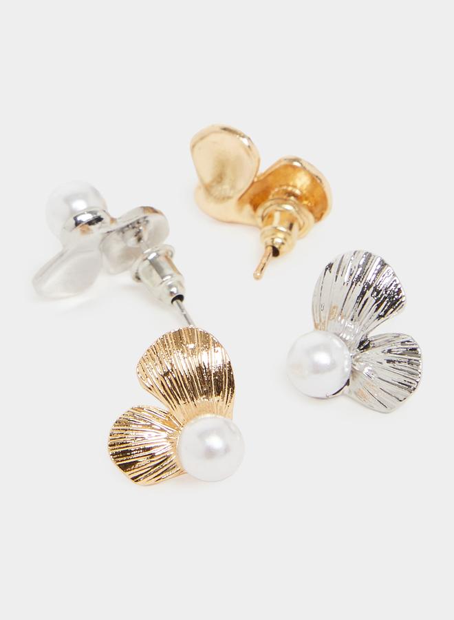 ستايلي طقم أقراط برأس مسماري مزينة من 6 قطع - Image 1